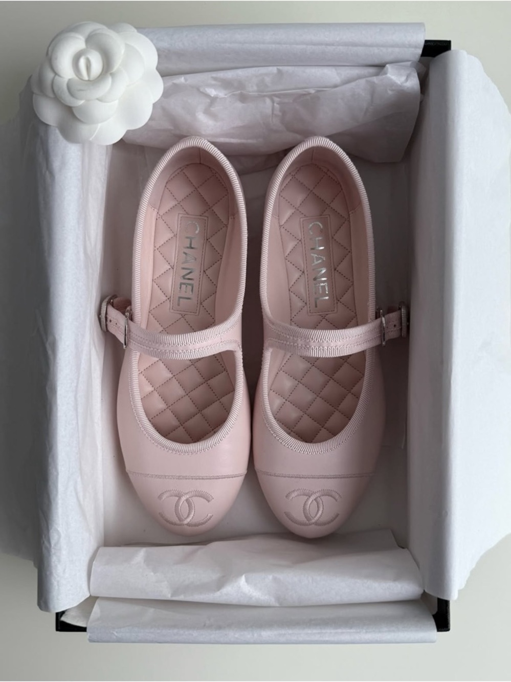 CHANEL Mary Jane Flats Light Pink | Size 39 - Picture 3 of 16